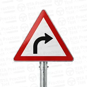 Right curve ahead sign