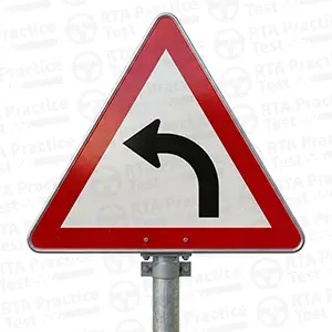 Left curve ahead sign