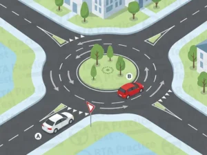 Give way to traffic already in the roundabout