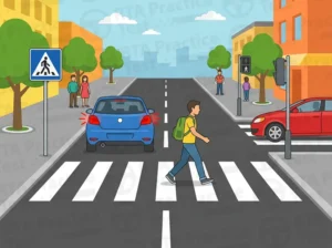 Give way and allow them to cross safely