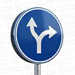 Proceed straight or turn right only