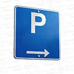 Parking is allowed only on the side indicated by the arrow