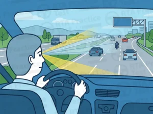 Why should you scan far ahead while driving?