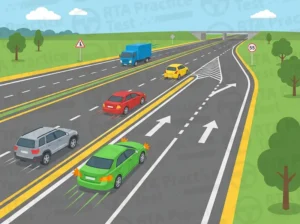 Before entering a highway from an acceleration lane, you should: