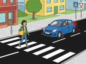What should you do if a pedestrian suddenly steps onto the road?