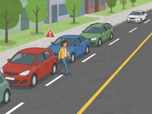 Parked vehicles along the roadside may indicate: