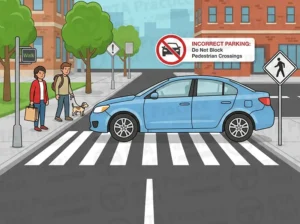 Parking on a pedestrian crossing is: