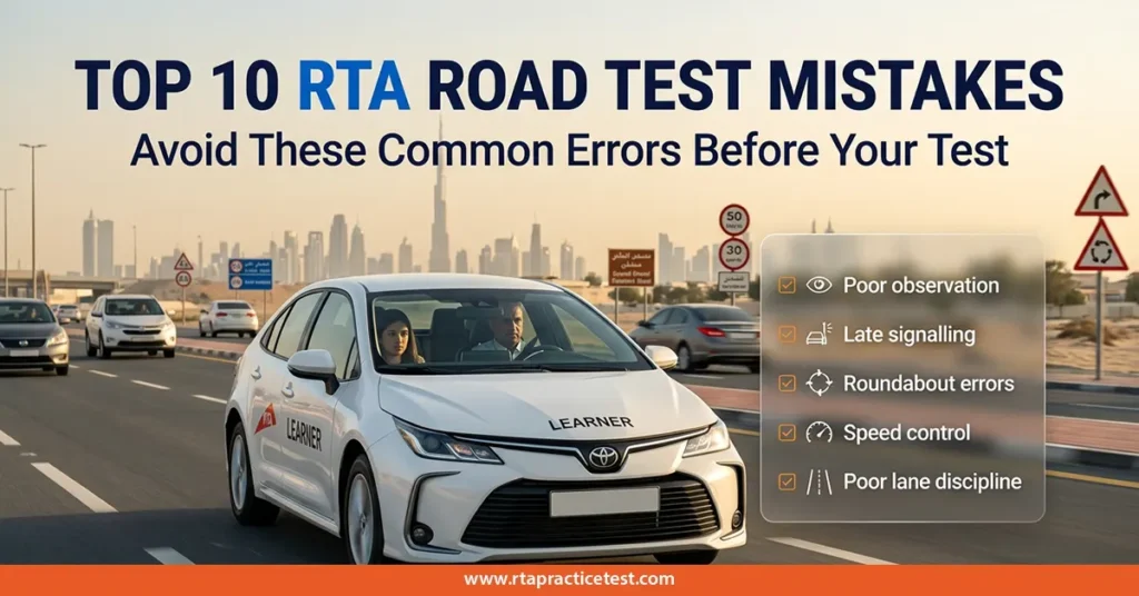 Top 10 Mistakes That Make You Fail the RTA Road Test