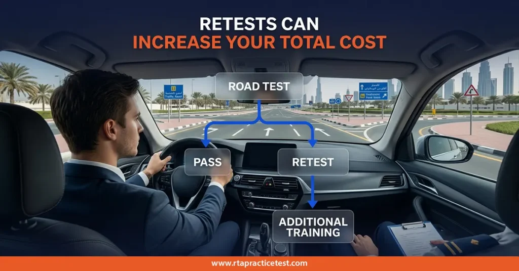 Dubai Driving Road Test and Retest Costs