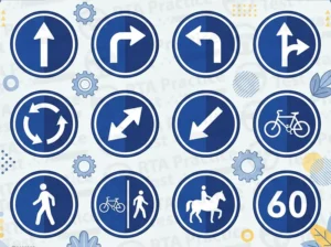 A blue circular sign usually means: