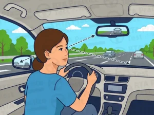How often should you check your mirrors while driving?