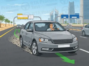If a tire suddenly blows out while driving, your first action should be: